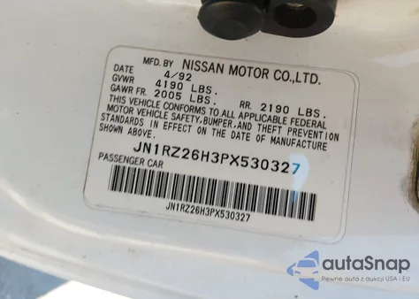 1993 Nissan 300Zx 2+2 z USA, uszkodzony, nr VIN JN1RZ26H3PX530327